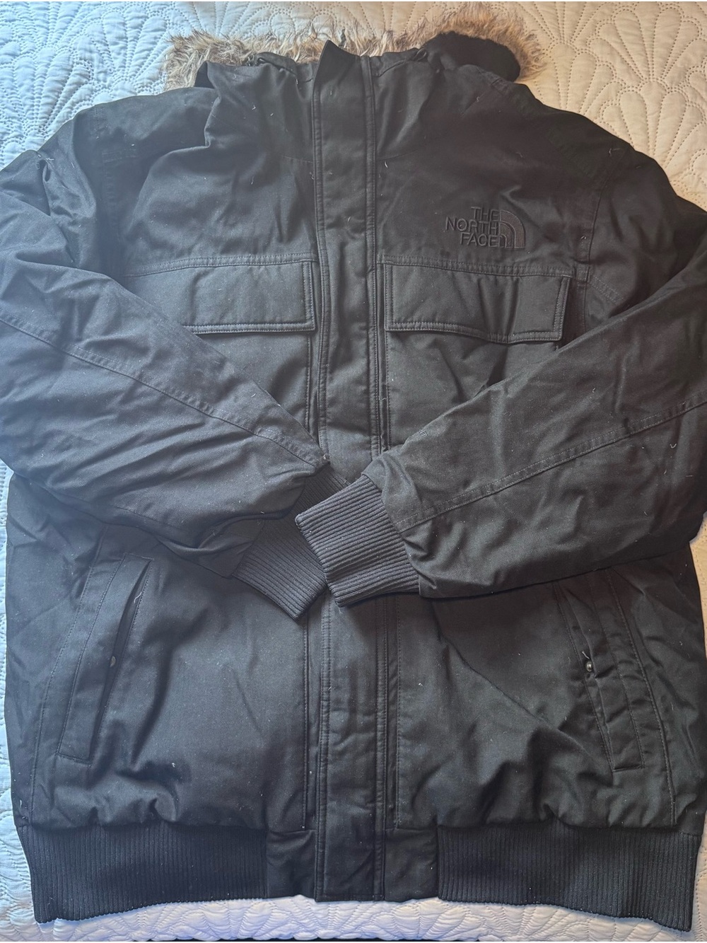 The North Face Black Bomber Jacket with Ribbed Cuffs